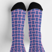 Chaussette Motif de blocs en rose bleu (Haut)
