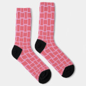 Chaussette Motif de blocs en rose rouge (Droite)