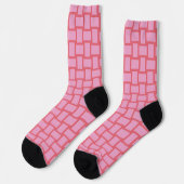 Chaussette Motif de blocs en rose rouge (Gauche)