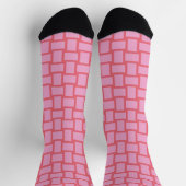 Chaussette Motif de blocs en rose rouge (Haut)