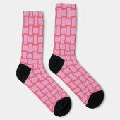 Chaussette Motif de blocs en rose rouge (Droite)