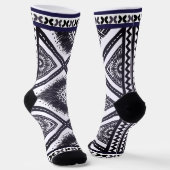 Chaussette Motif de Boho Blanc de la Marine (Angulaire)