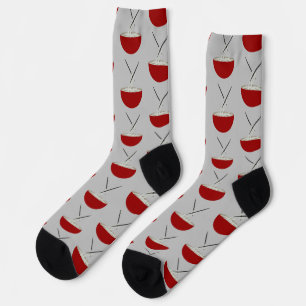 Chaussette Motif de bol de nouilles de riz asiatique