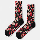 Chaussette Motif de bonbons de Noël rouge (Gauche)