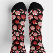Chaussette Motif de bonbons de Noël rouge (Haut)