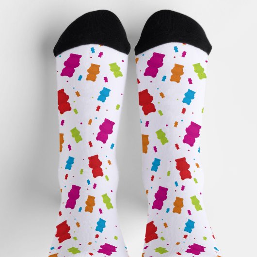 Chaussette Motif de bonbons en forme d'ours gélifiés (Haut)