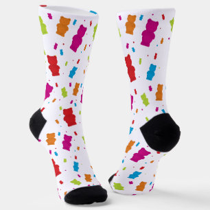 Chaussette Motif de bonbons en forme d'ours gélifiés