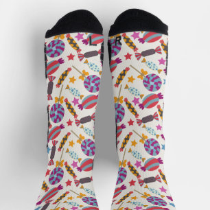 Chaussette Motif de bonbons motif Lollies lollipop 46 Squ