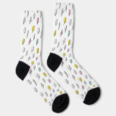 Chaussette Motif de boulon de foudre à doodle mignon (Droite)