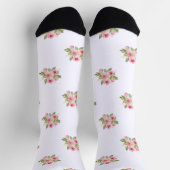 Chaussette Motif de bouquet de roses peintes rose (Haut)