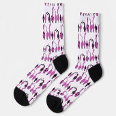 Chaussette Motif de boutons de chats violets (Gauche)