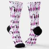 Chaussette Motif de boutons de chats violets (Angulaire)