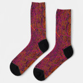 Chaussette Motif de branche abstrait rose chaud cool (Gauche)
