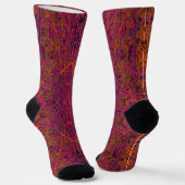 Chaussette Motif de branche abstrait rose chaud cool (Angulaire)
