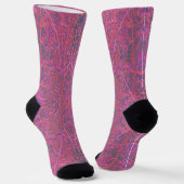 Chaussette Motif de branche abstrait rose et vert cool (Angulaire)