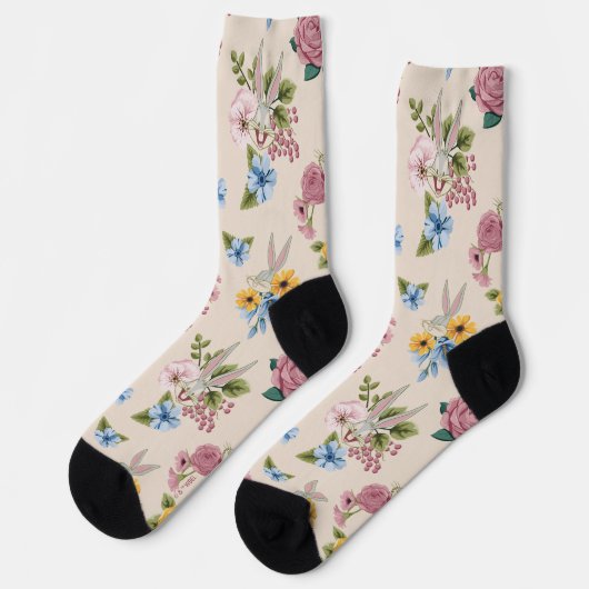 Chaussette Motif de broderie florale BUGS BUNNY™ (Gauche)