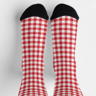 Chaussette Motif de buffle rustique blanc rouge plaid de ferm