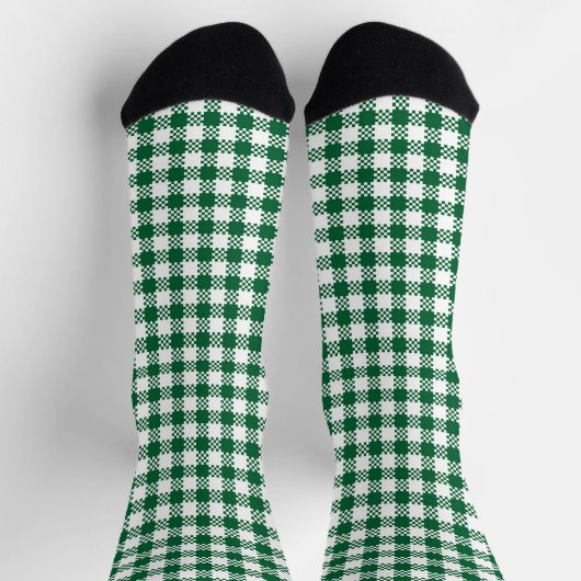 Chaussette Motif de buffle rustique blanc vert pâturé (Haut)