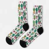Chaussette Motif de cactus succulent (Gauche)