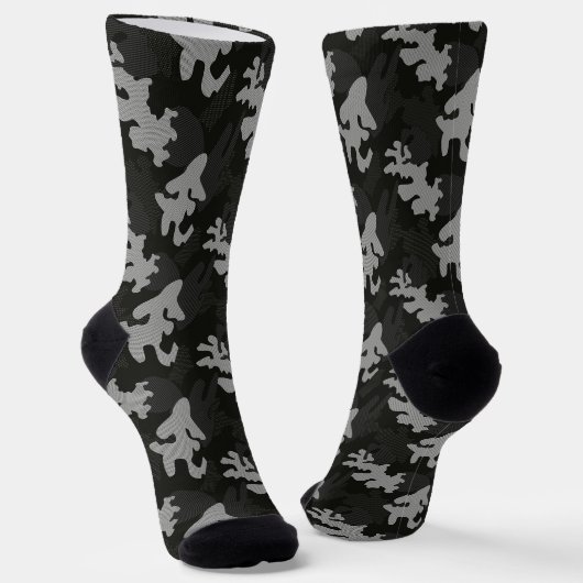 Chaussette Motif de camouflage noir (Angulaire)