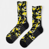 Chaussette Motif de camouflage noir et jaune (Gauche)
