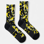 Chaussette Motif de camouflage noir et jaune (Droite)