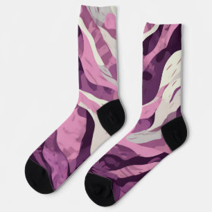 Chaussette Motif de camouflage rose