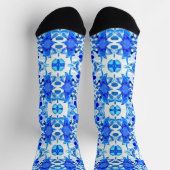 Chaussette Motif de carreaux Bleu et Blanc Cobalt (Haut)