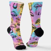 Motif de champignon couleur psychédélique