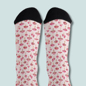 Chaussette Motif de champignon rose