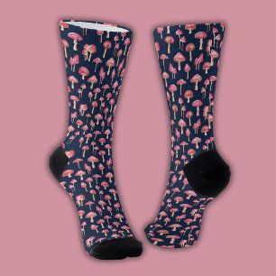 Chaussette Motif de champignons roses