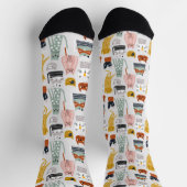 Chaussette Motif de chat à main mignon Doodle (Haut)