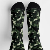 Chaussette Motif de chat camouflage vert (Haut)
