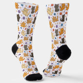Chaussette Motif de chat mignon (Angulaire)