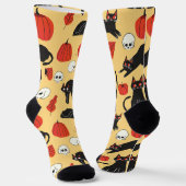 Chaussette motif de chat noir (Angulaire)