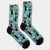 Chaussette Motif de chat noir du milieu du siècle (Droite)