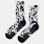 Chaussette Motif de chat noir et blanc (Gauche)