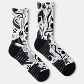 Chaussette Motif de chat noir et blanc (Droite)