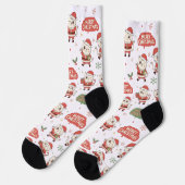 Chaussette Motif de chat Santa mignon "Joyeux Noël" Fêtes de  (Gauche)