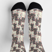 Chaussette Motif de chats blancs et gris (Haut)