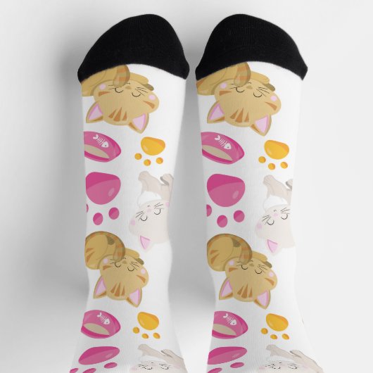 Chaussette Motif De Chats, Chats Mignons, Kitty, Chatons, Paw (Haut)