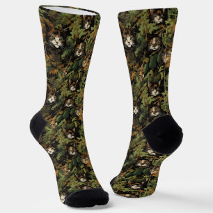 Chaussette Motif de chats de forêt