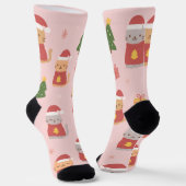 Chaussette Motif de chats de Noël mignons – Conception de vac (Angulaire)