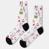 Chaussette Motif de chats de Noël mignons – Conception festiv (Gauche)