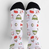 Chaussette Motif de chats de Noël mignons – Conception festiv (Haut)