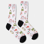 Chaussette Motif de chats de Noël mignons – Conception festiv (Droite)