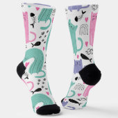 Chaussette Motif de chats mignons (Angulaire)
