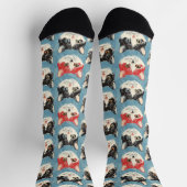 Chaussette Motif de chats rouges et noirs (Haut)