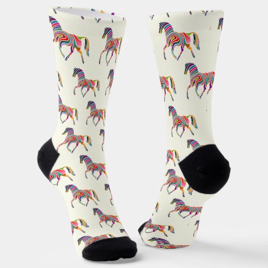 Chaussette Motif de cheval coloré (Angulaire)