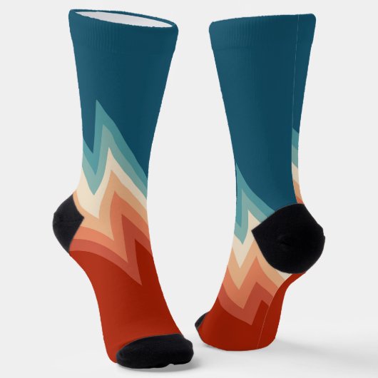 Chaussette Motif de chevron de style rétro (Angulaire)